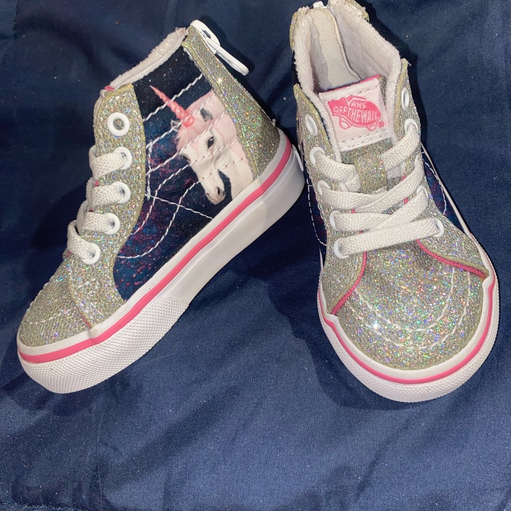 Unicorn Glitter High-Top Vans Baby Shoes